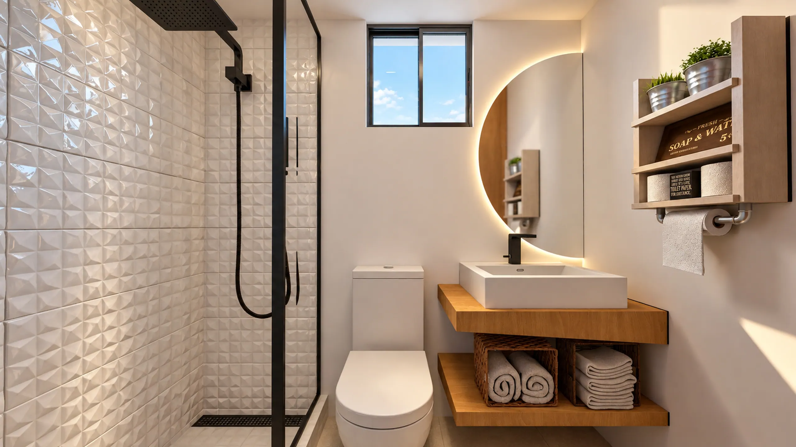 Baño con acabados sugeridos