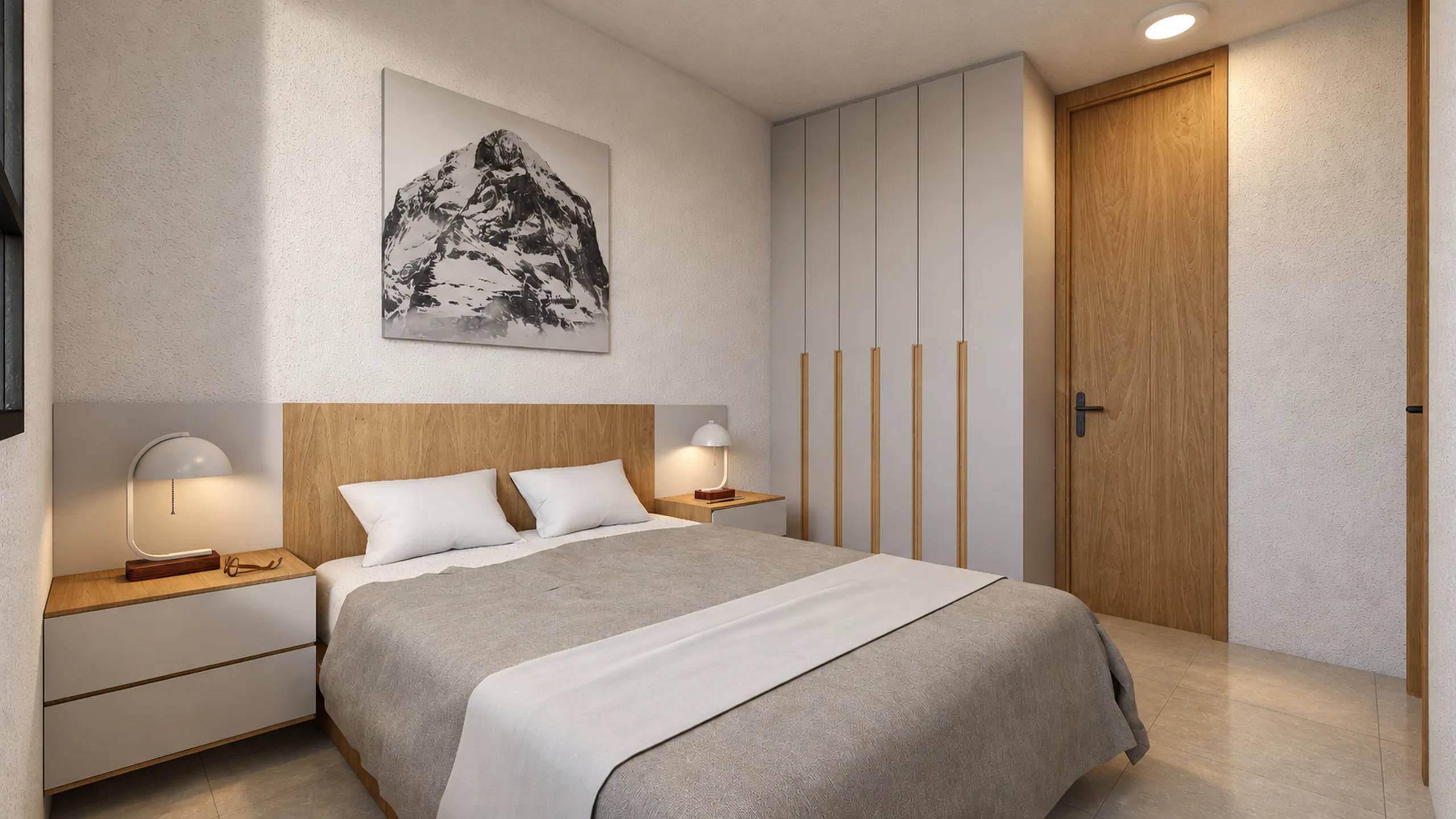 Habitación principal con acabados sugeridos