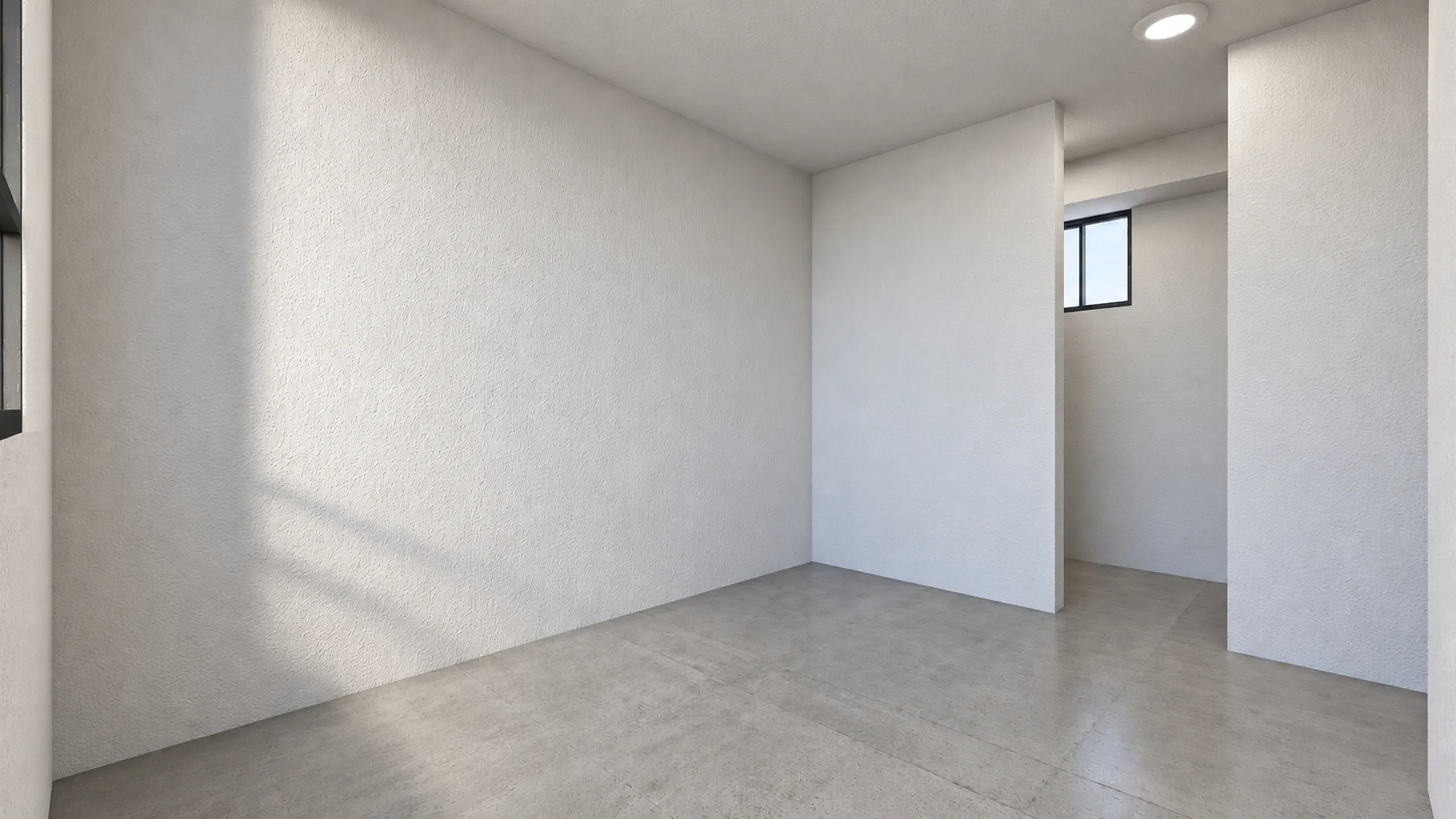 Habitación principal en obra gris